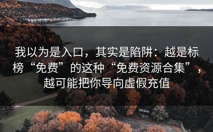 我以为是入口,其实是陷阱:越是标榜“免费”的这种“免费资源合集”,越可能把你导向虚假充值