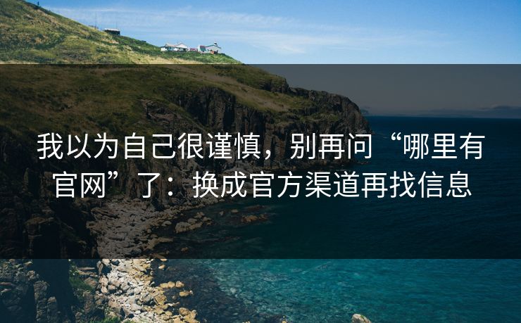 我以为自己很谨慎,别再问“哪里有官网”了:换成官方渠道再找信息