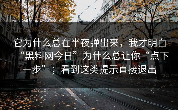 它为什么总在半夜弹出来,我才明白“黑料网今日”为什么总让你“点下一步”;看到这类提示直接退出